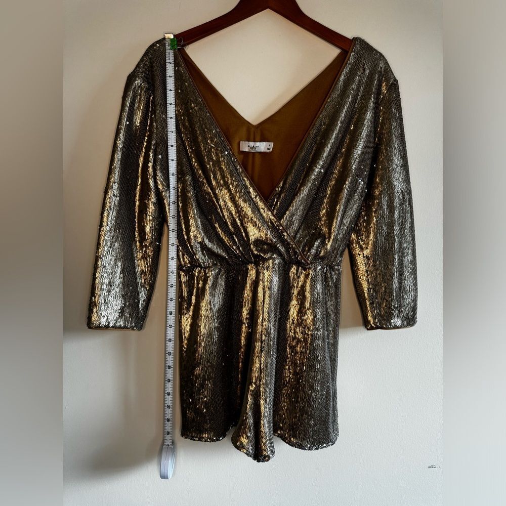 Ali & Jay Gold Sequin Romper Shorts Small - Picture 3 of 6